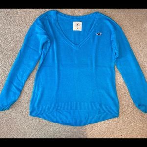 Bright Blue Hollister V-Neck Sweater